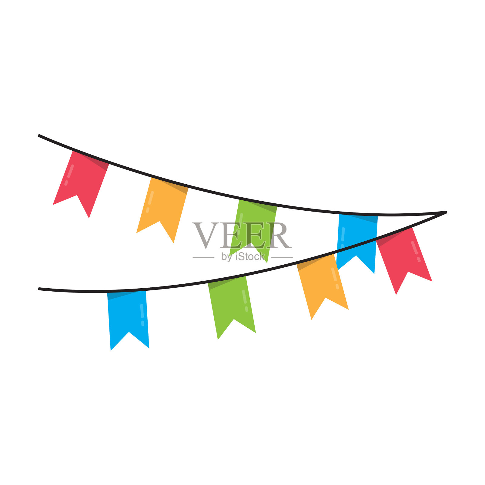 彩色花环图标矢量设计。插画图片素材