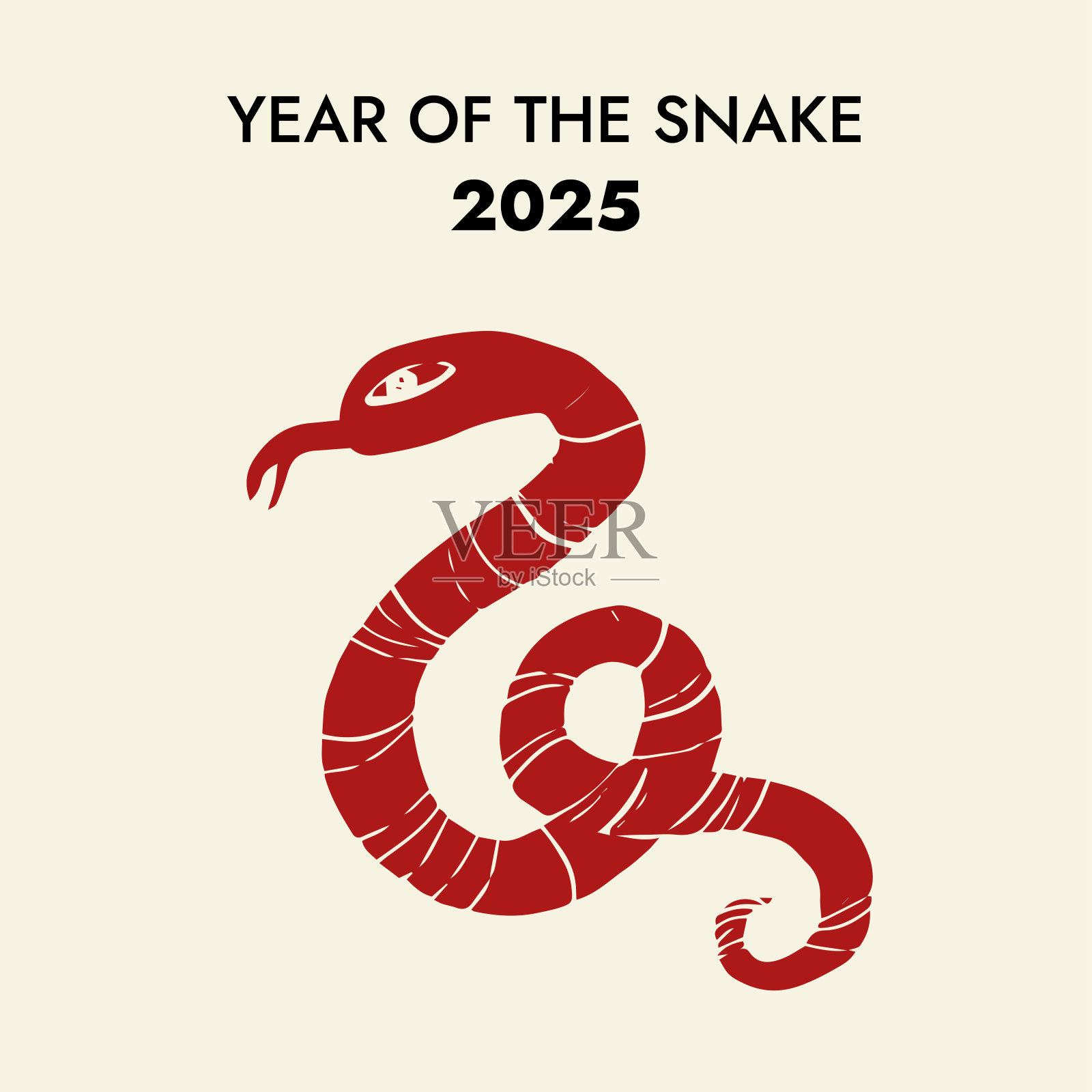 蛇年，新年快乐插画图片素材