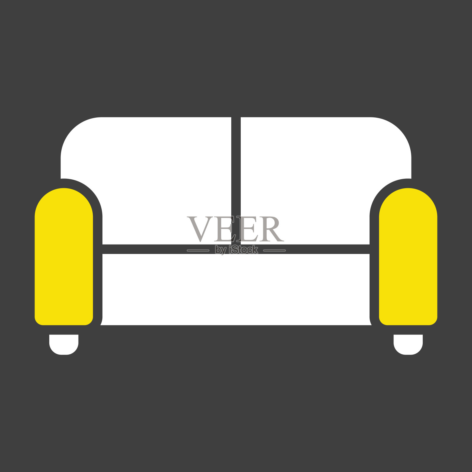 沙发矢量图标。家具的迹象插画图片素材