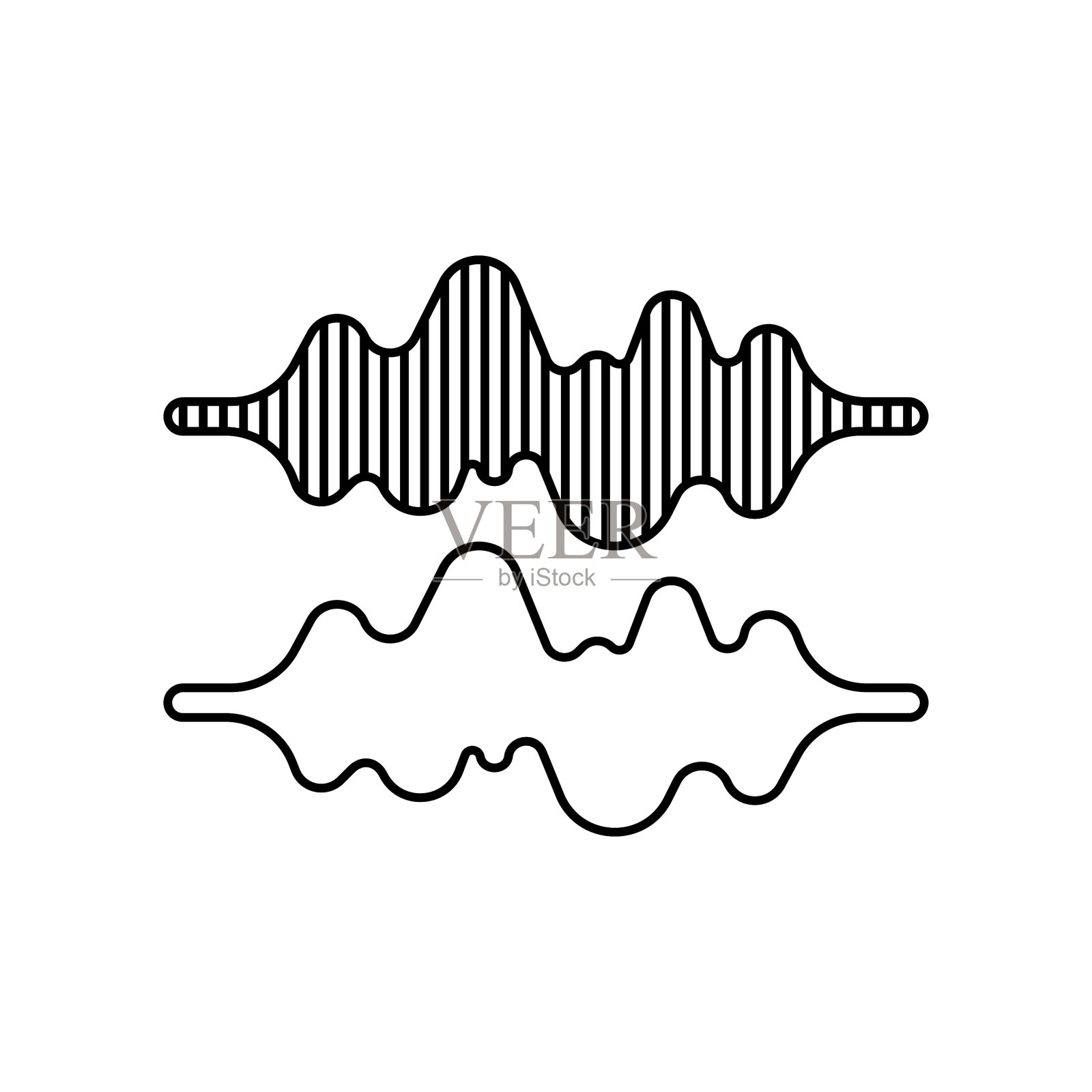 声波图标矢量设计。插画图片素材