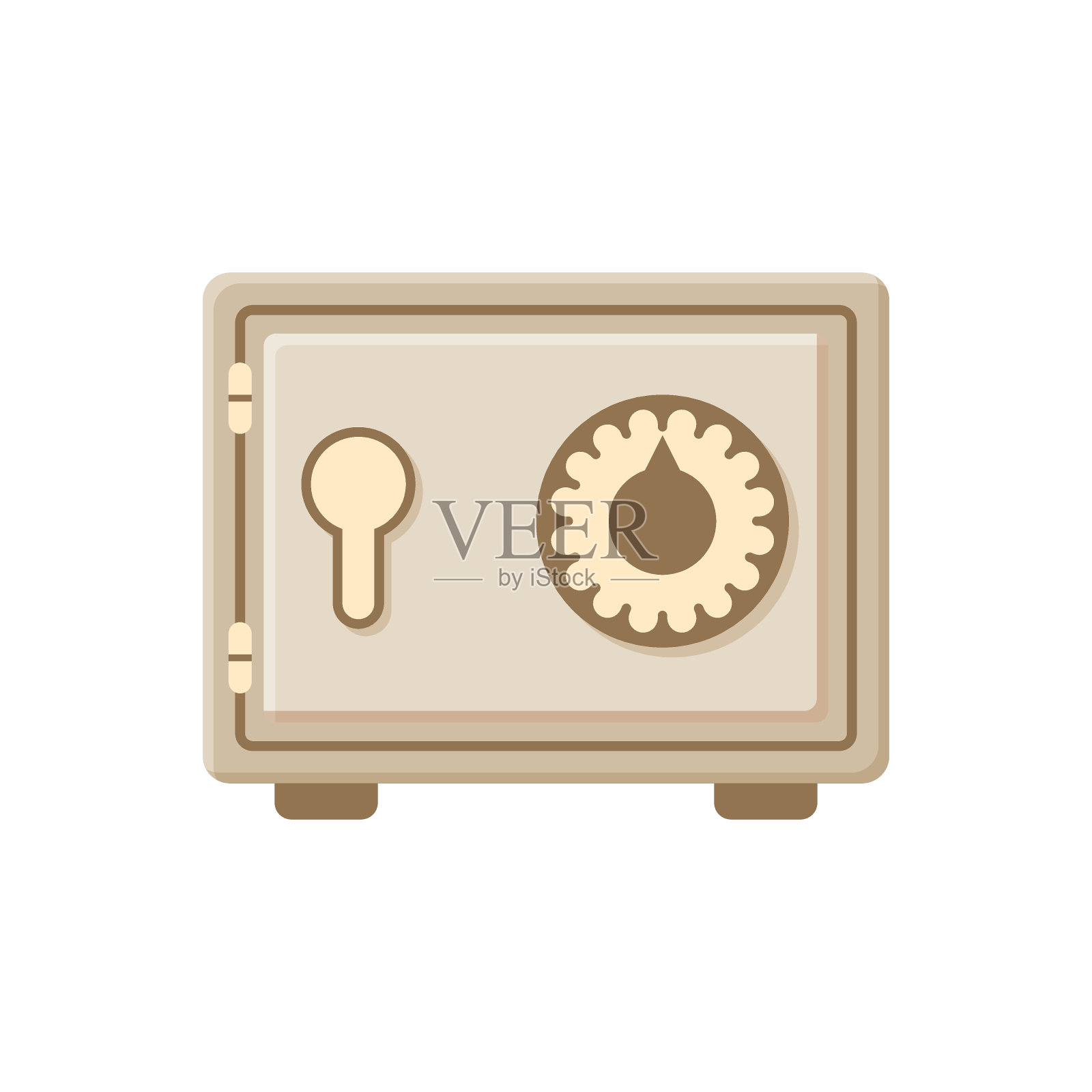 金属银行安全图标在平面风格。货币库矢量插图上孤立的背景。仓储标牌经营理念。插画图片素材