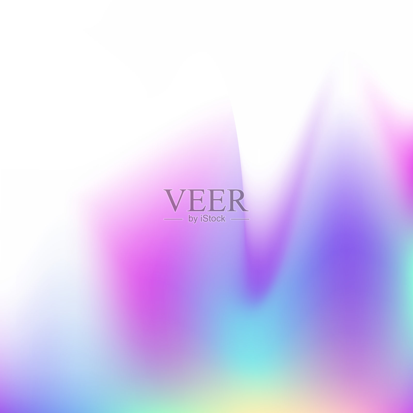 全息图梯度。现代光。彩虹色的背景。蓝色金属纹理。软的形象。全息背景。数字飞行。模糊几何背景。紫全息梯度插画图片素材