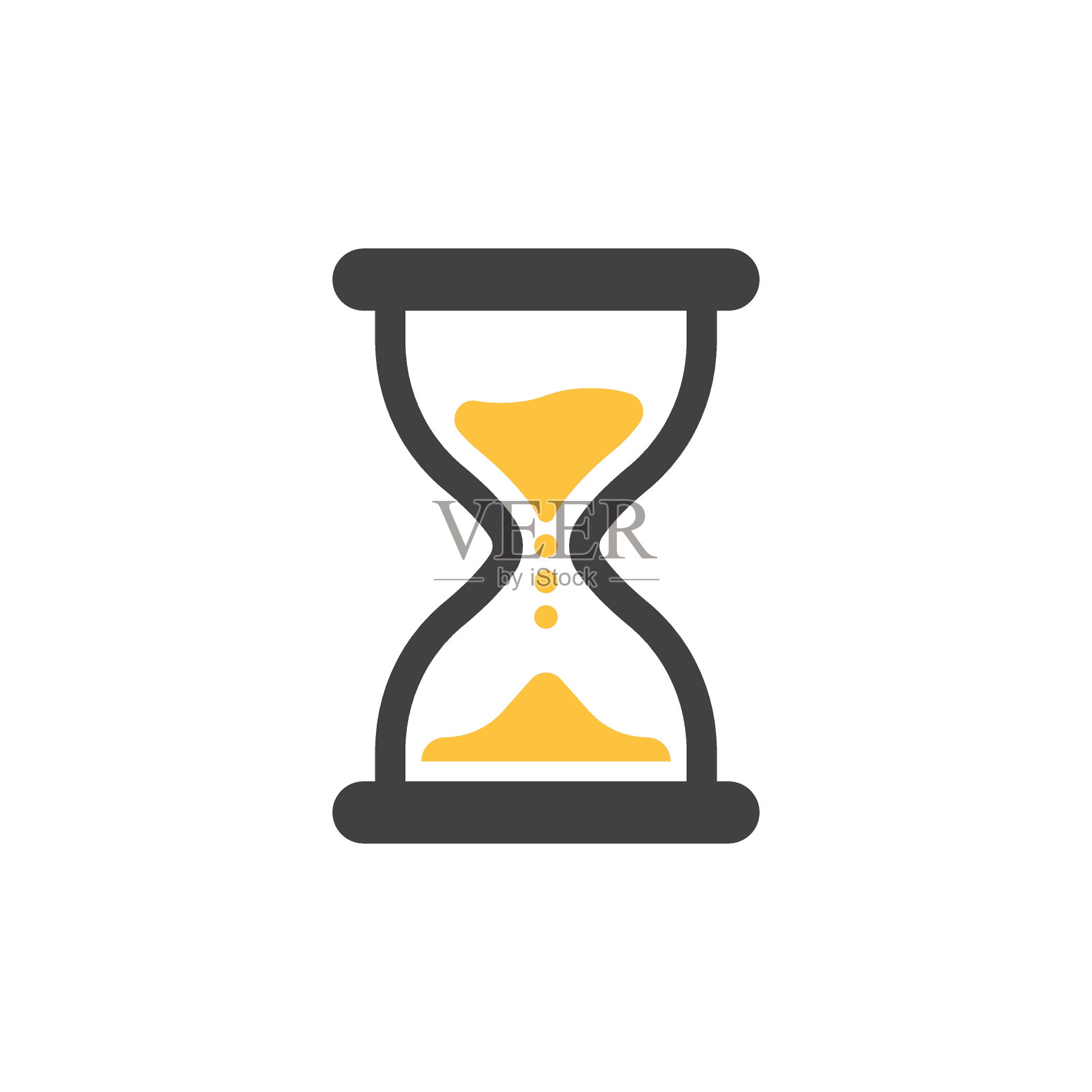 沙漏图标在平面风格。沙漏矢量插图上孤立的背景。沙钟招牌经营理念。插画图片素材
