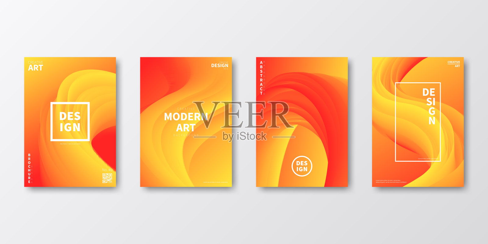 宣传册模板排版，橙色封面设计，商业年报，传单，杂志插画图片素材