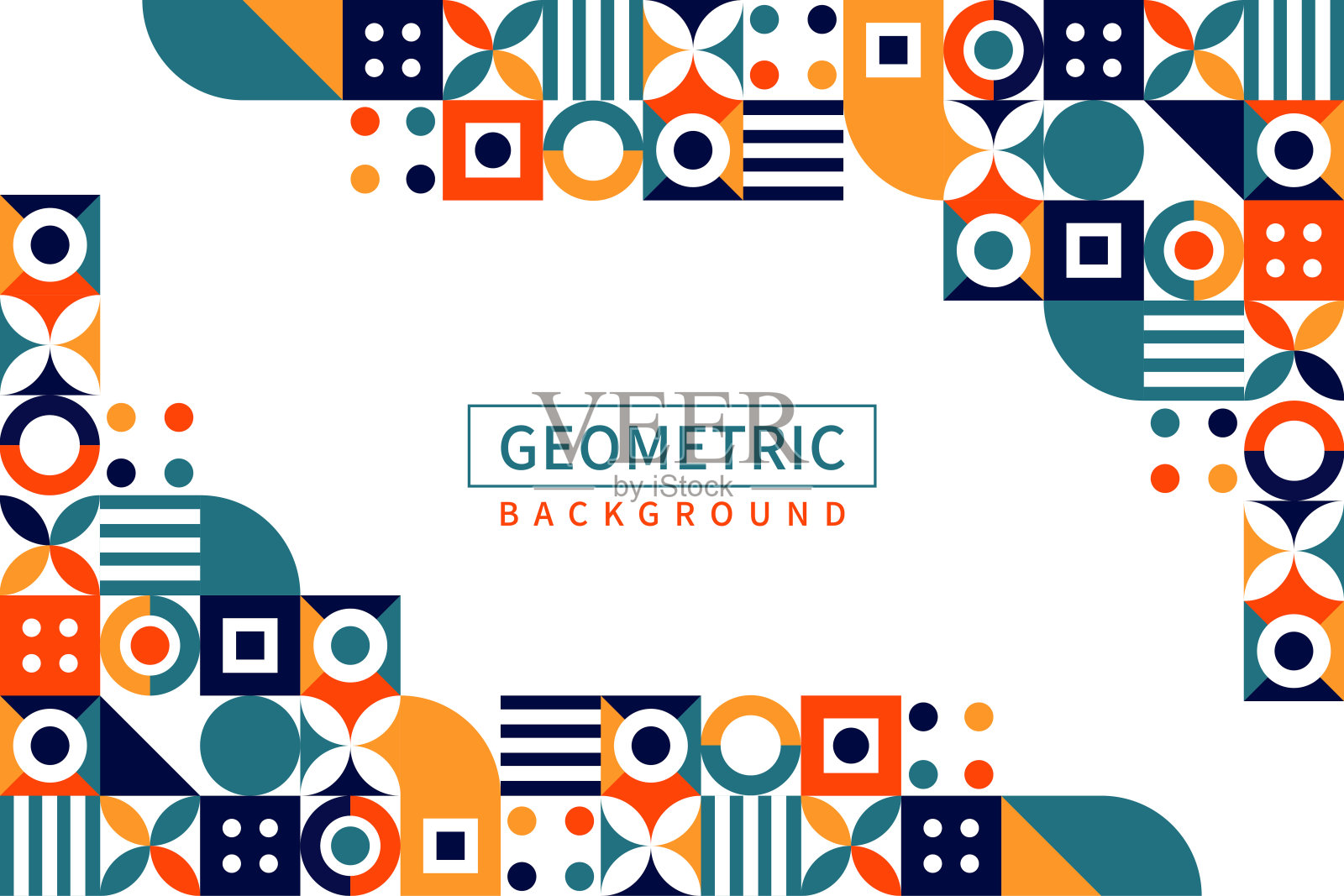 抽象平面几何形状的背景插画图片素材