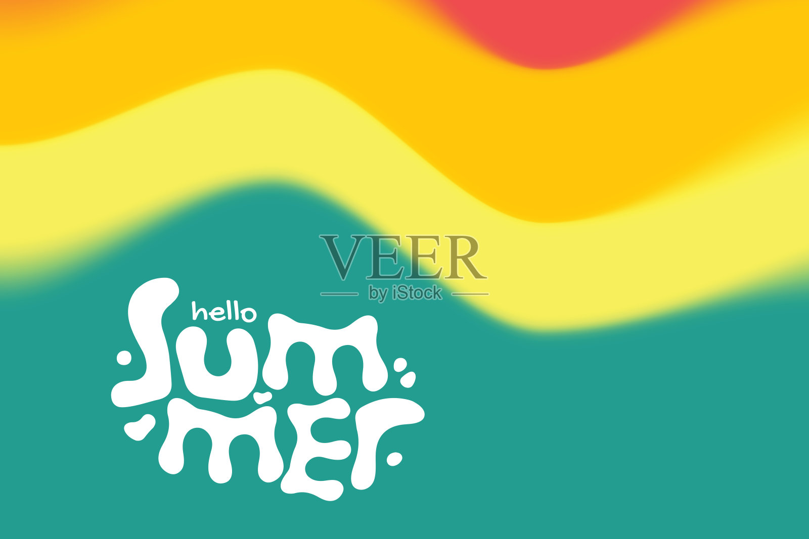 抽象字母组成你好夏天股票插图。夏天。横幅模板矢量图插画图片素材