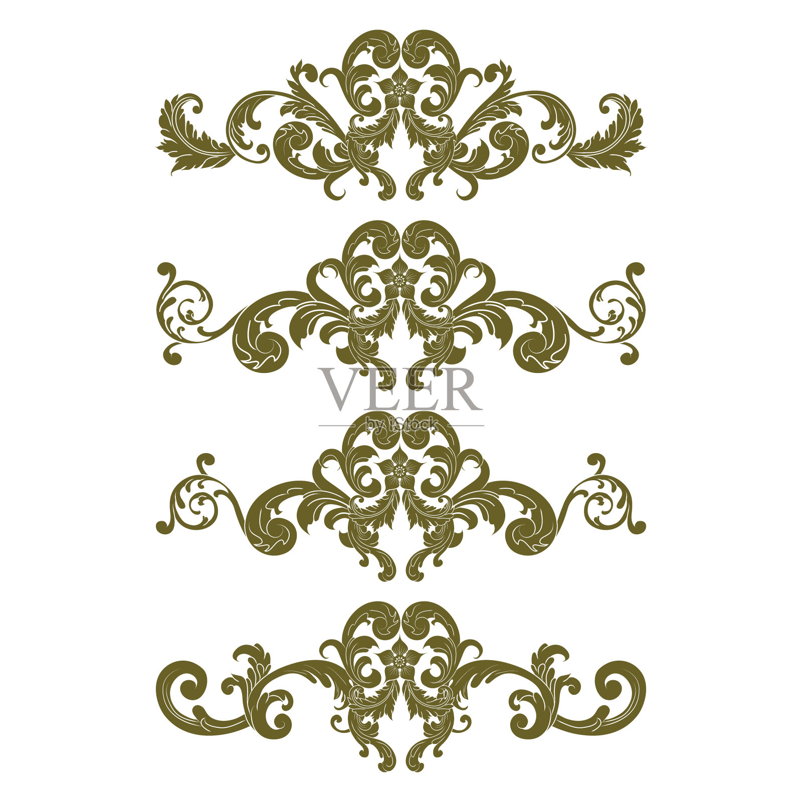 经典复古婚礼矢量装饰品框架分隔元素经典复古婚礼邀请手绘插画图片素材