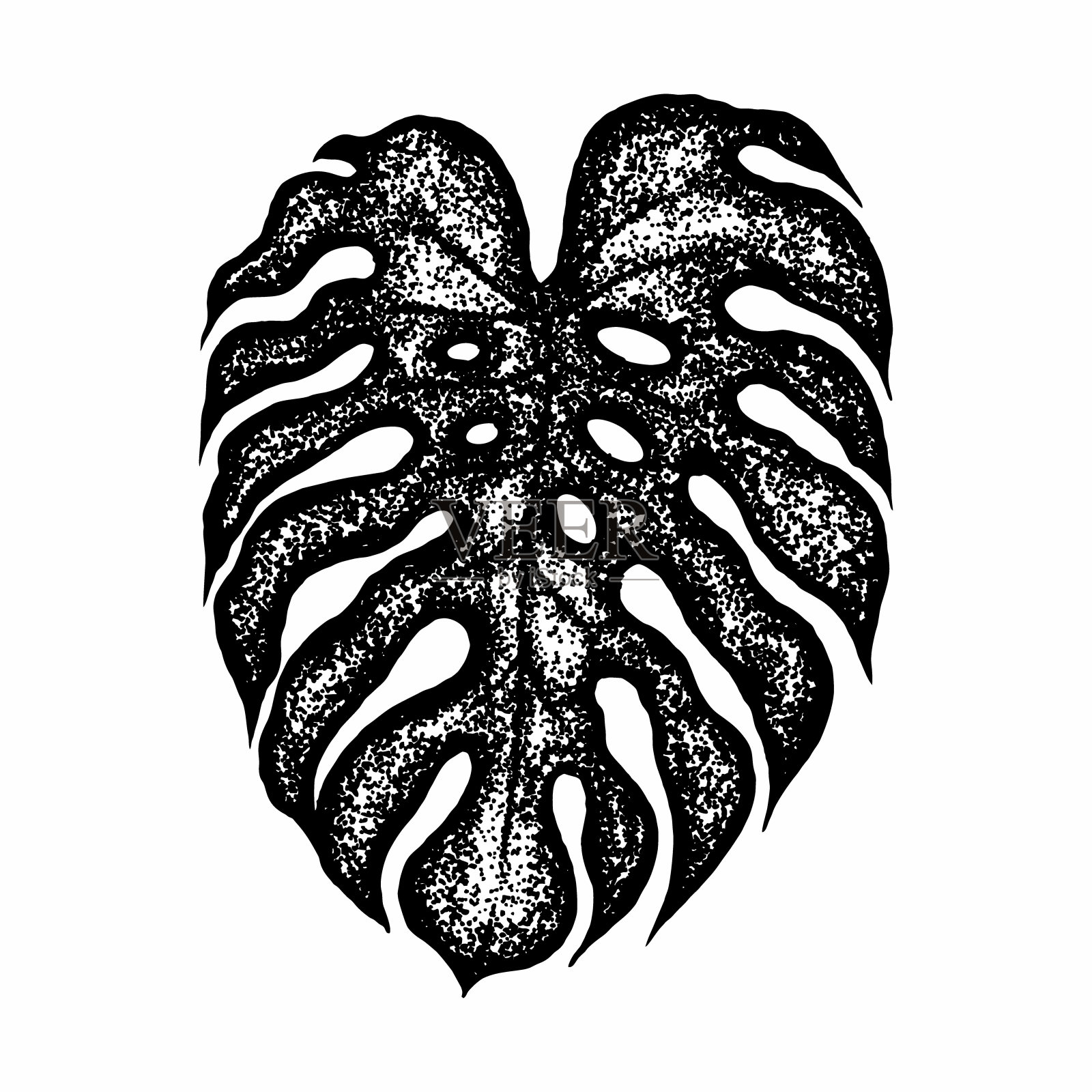 点画怪物的叶子插画图片素材