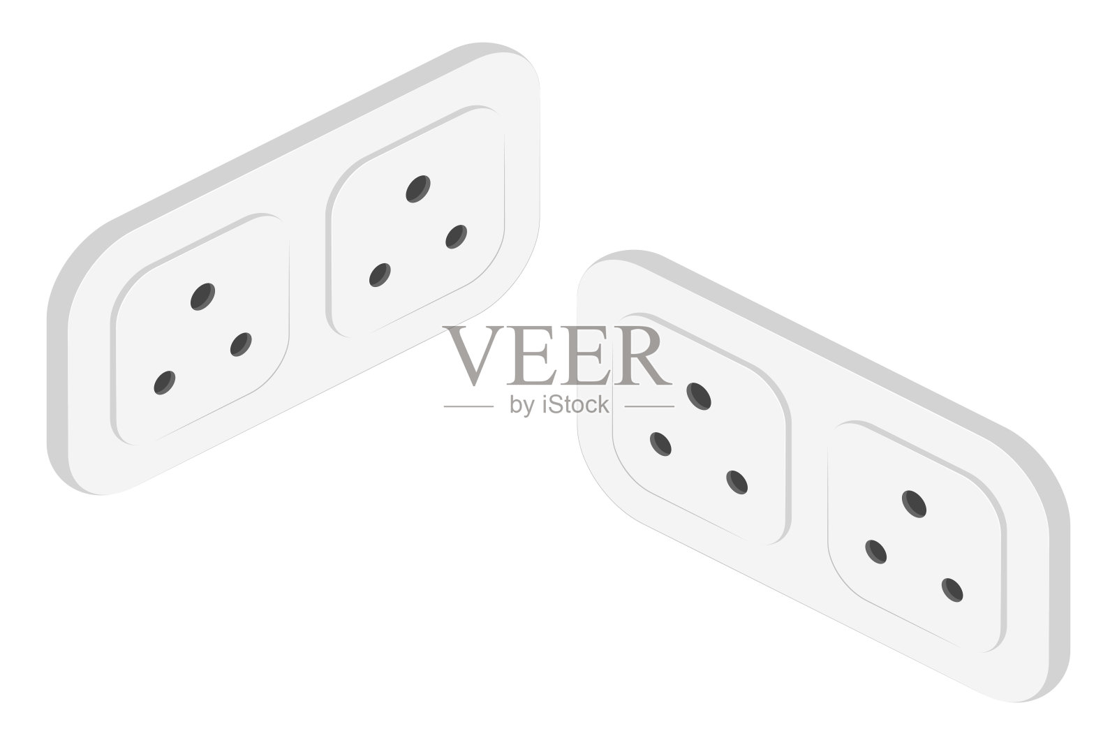 等距电源插座印式d矢量平面插图插画图片素材