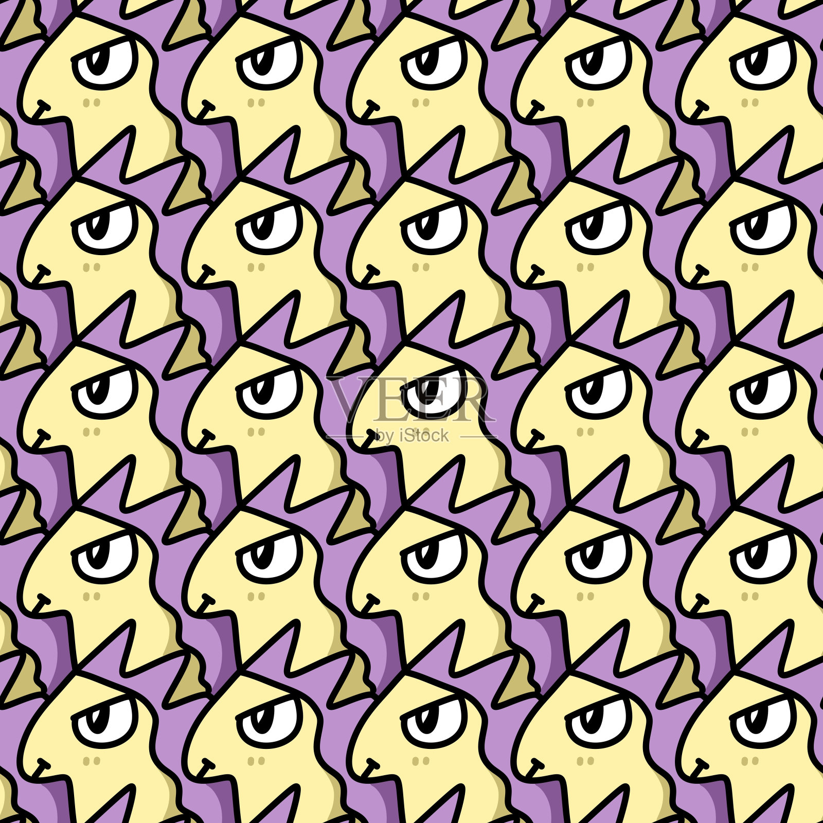 可爱的卡通无缝图案插画图片素材