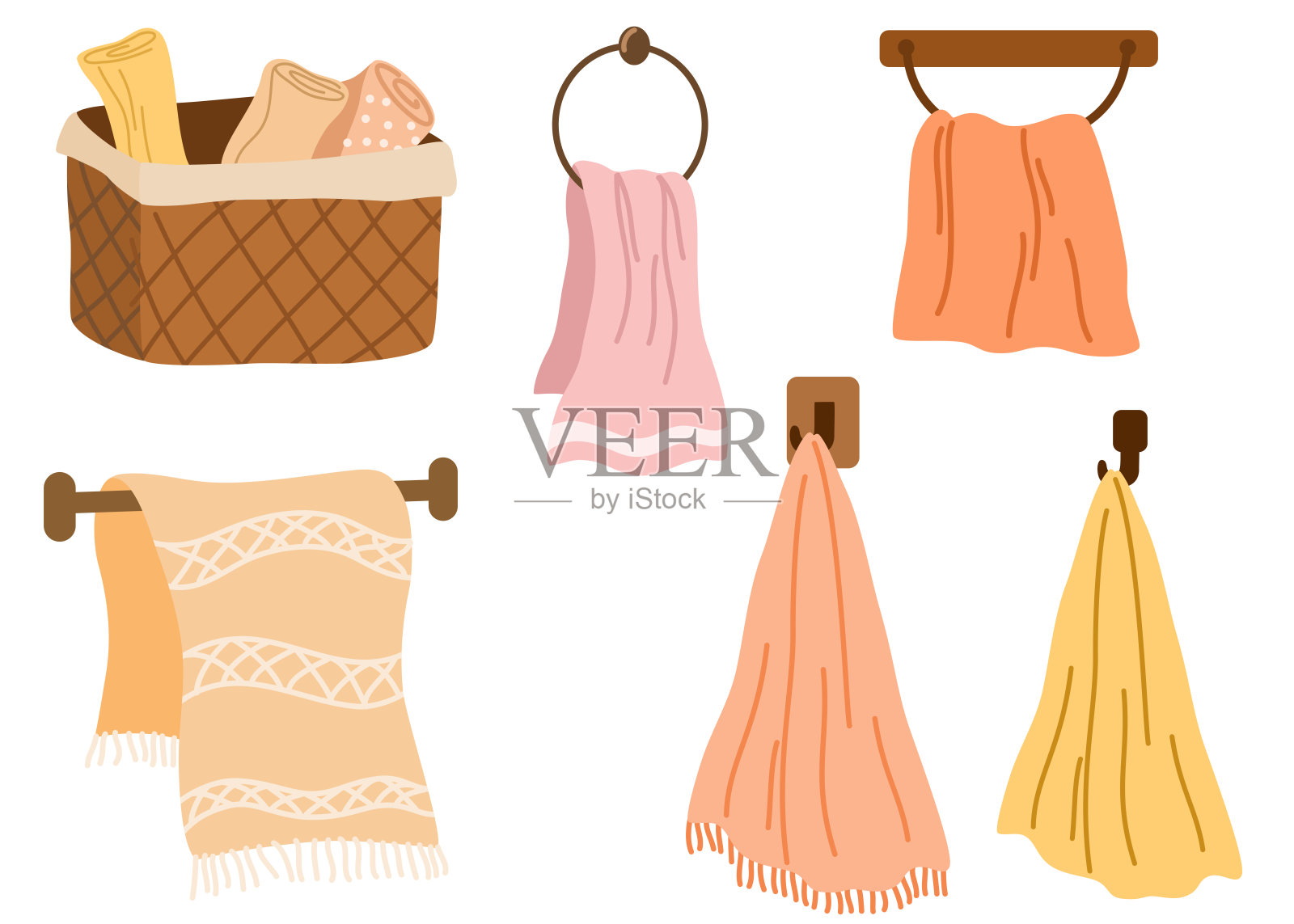 1977年_towels_set插画图片素材