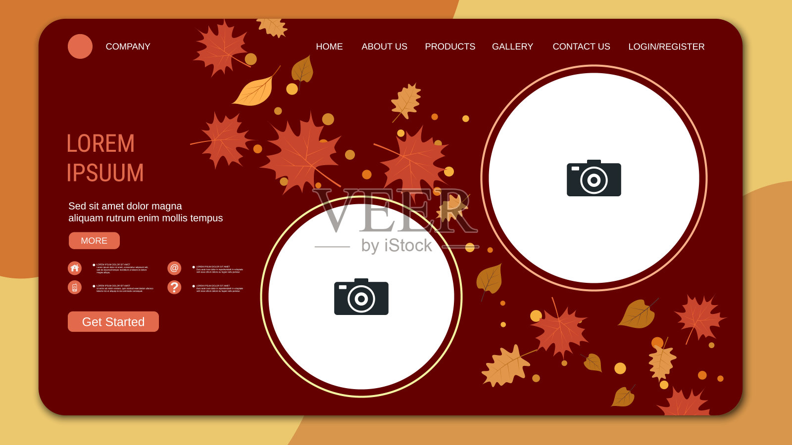秋季风格登陆页矢量设计模板插画图片素材