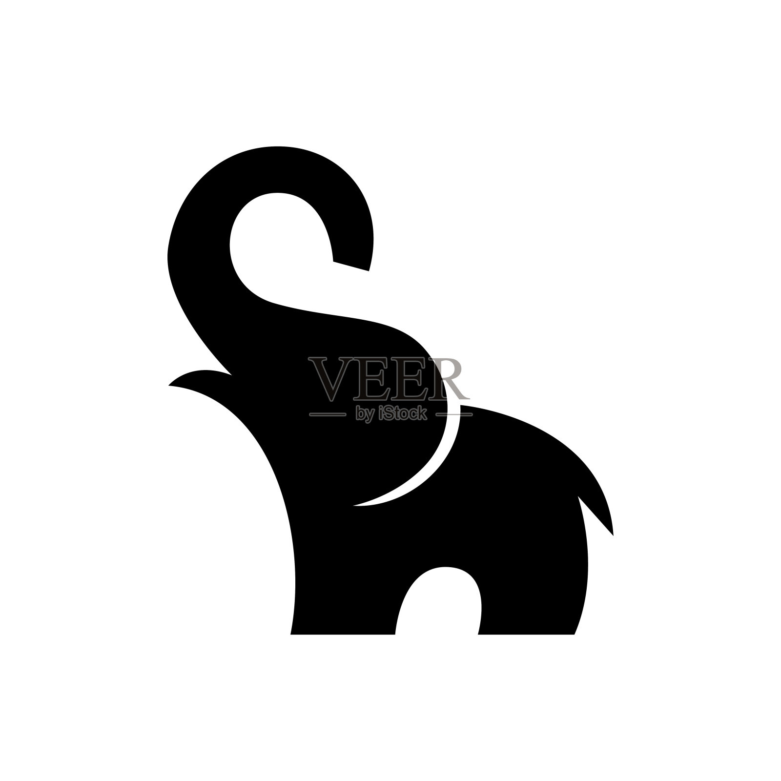 大象非洲印第安野生动物大象图标矢量插图设计插画图片素材