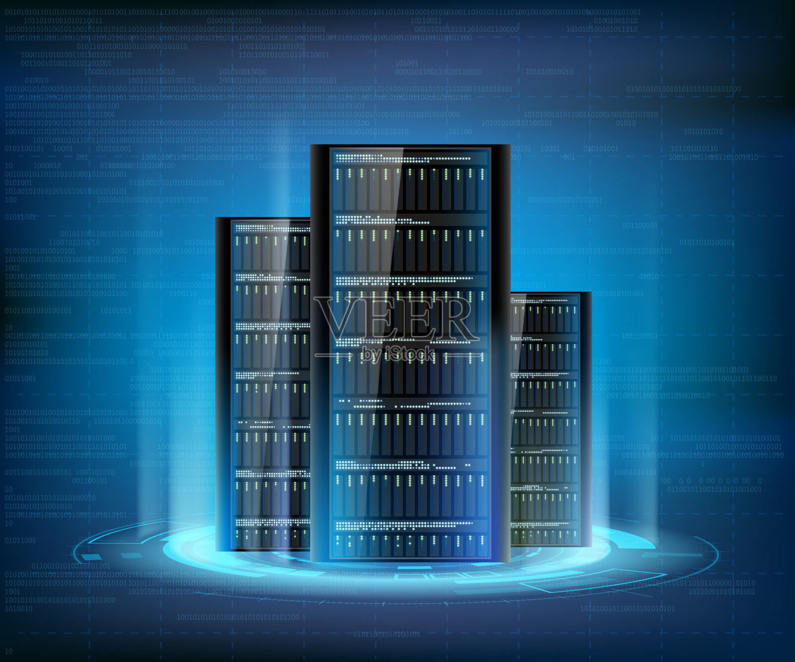 服务器通信塔。数据中心插画图片素材