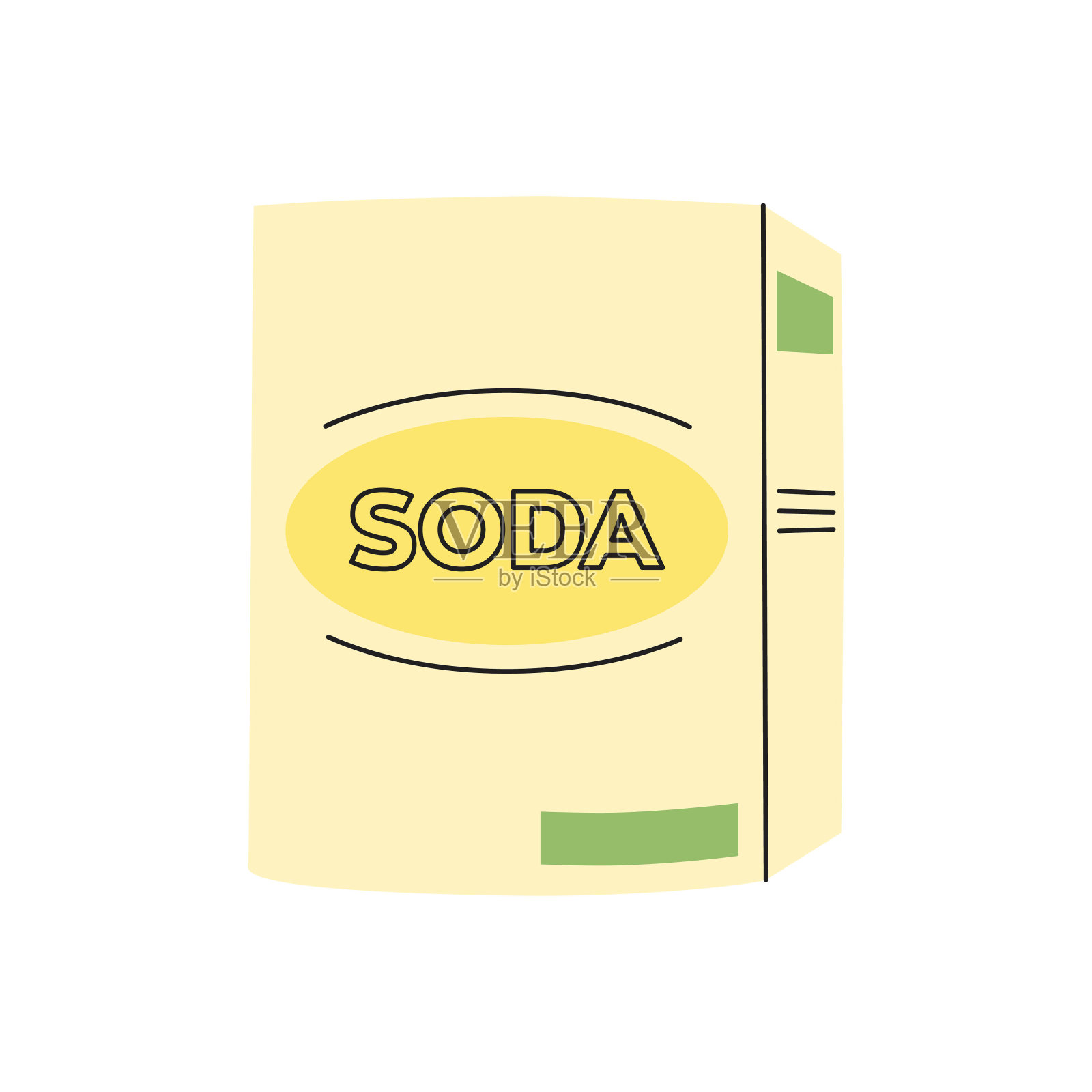 环保清洁产品，小苏打清洁。自制绿色清洁剂成分的平面矢量插图。插画图片素材