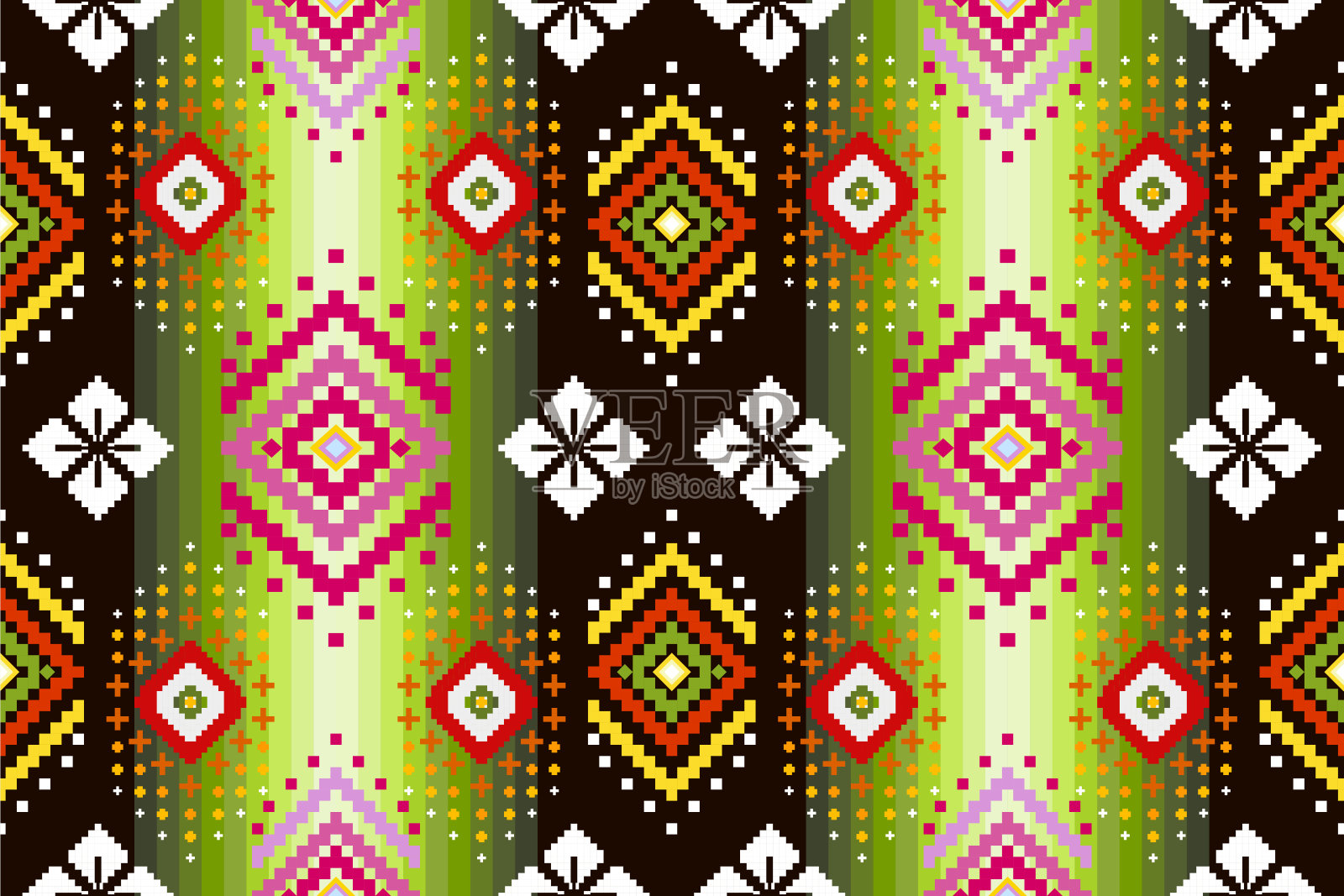 像素织物图案民族东方图案传统设计服装面料纺织品非洲印度尼西亚印第安拉丁美洲无缝图案织物印花布服装地毯窗帘纱笼插画图片素材