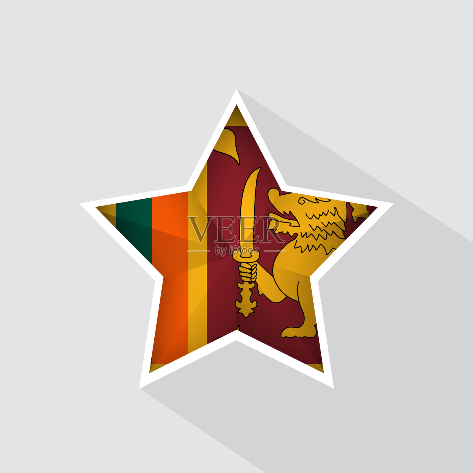 斯里兰卡国旗星形图标插画图片素材
