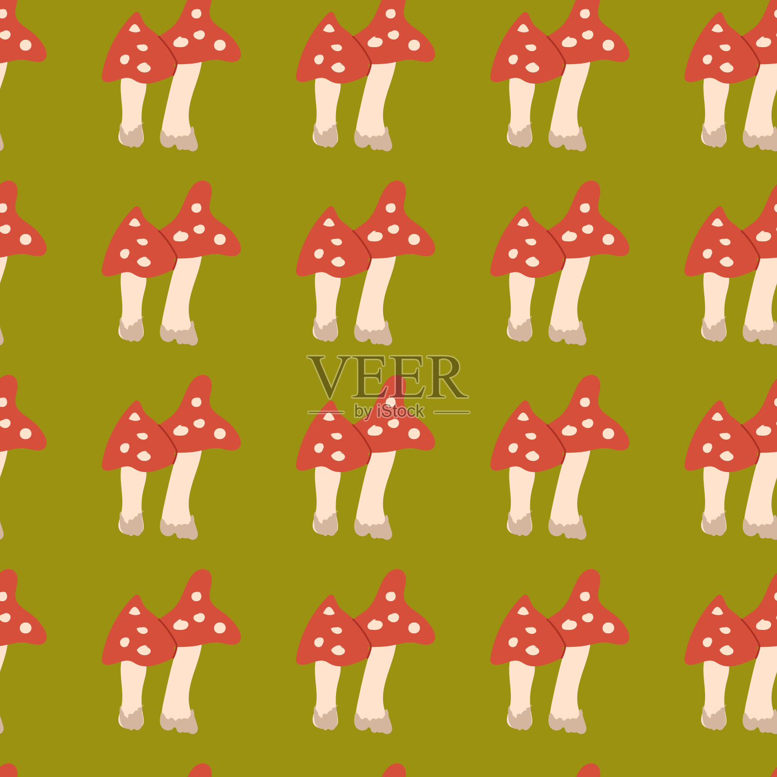 秋天的感恩图案有秋叶和植物、动物。可爱的面料设计。插画图片素材