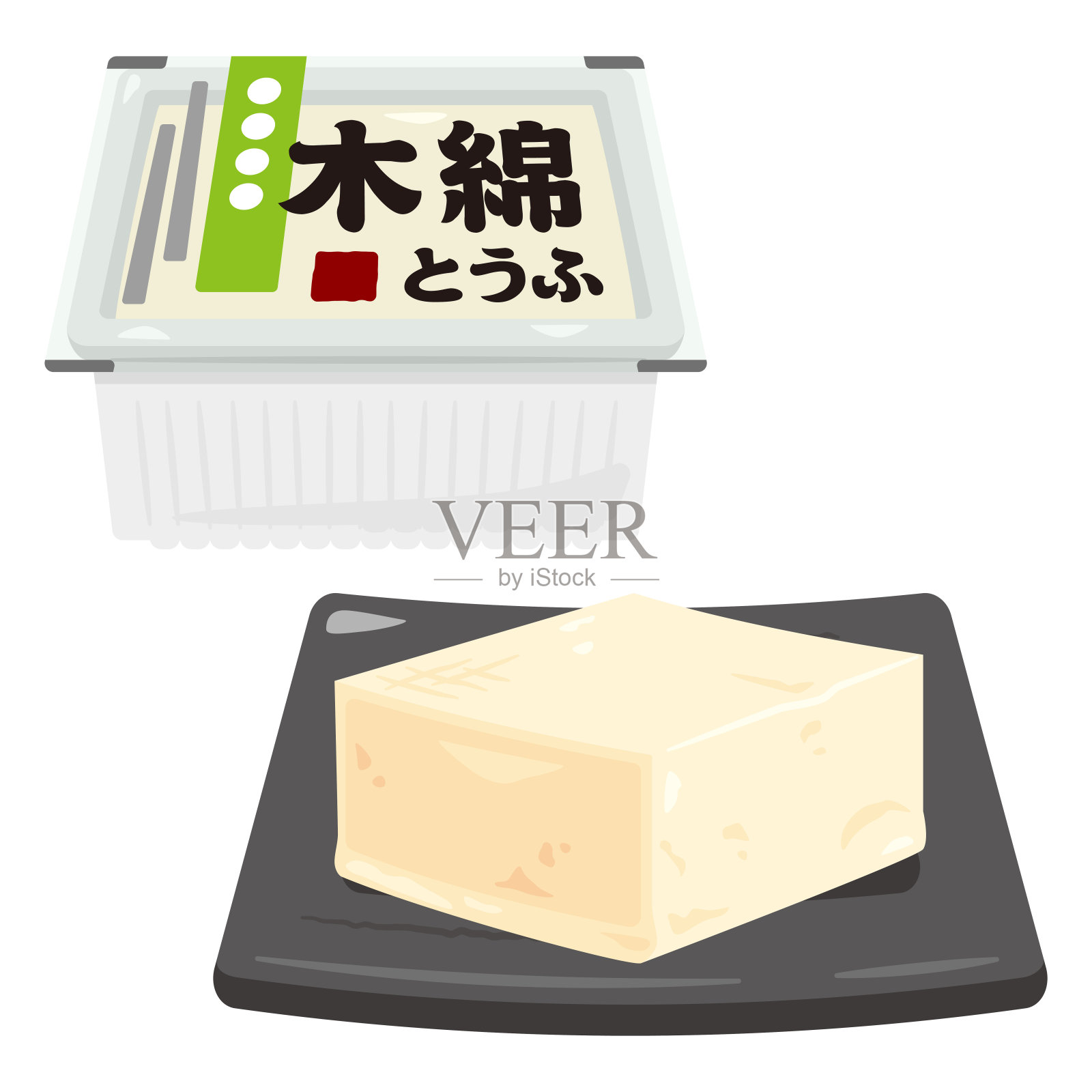 包装紧豆腐插画图片素材