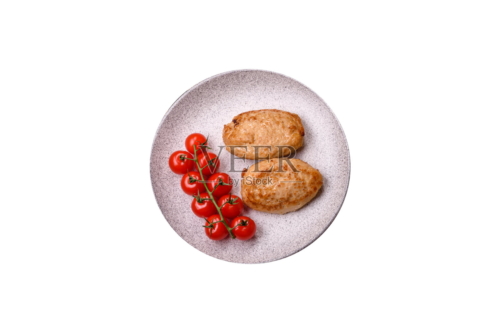 美味的新鲜油炸肉片配上香料和香草照片摄影图片