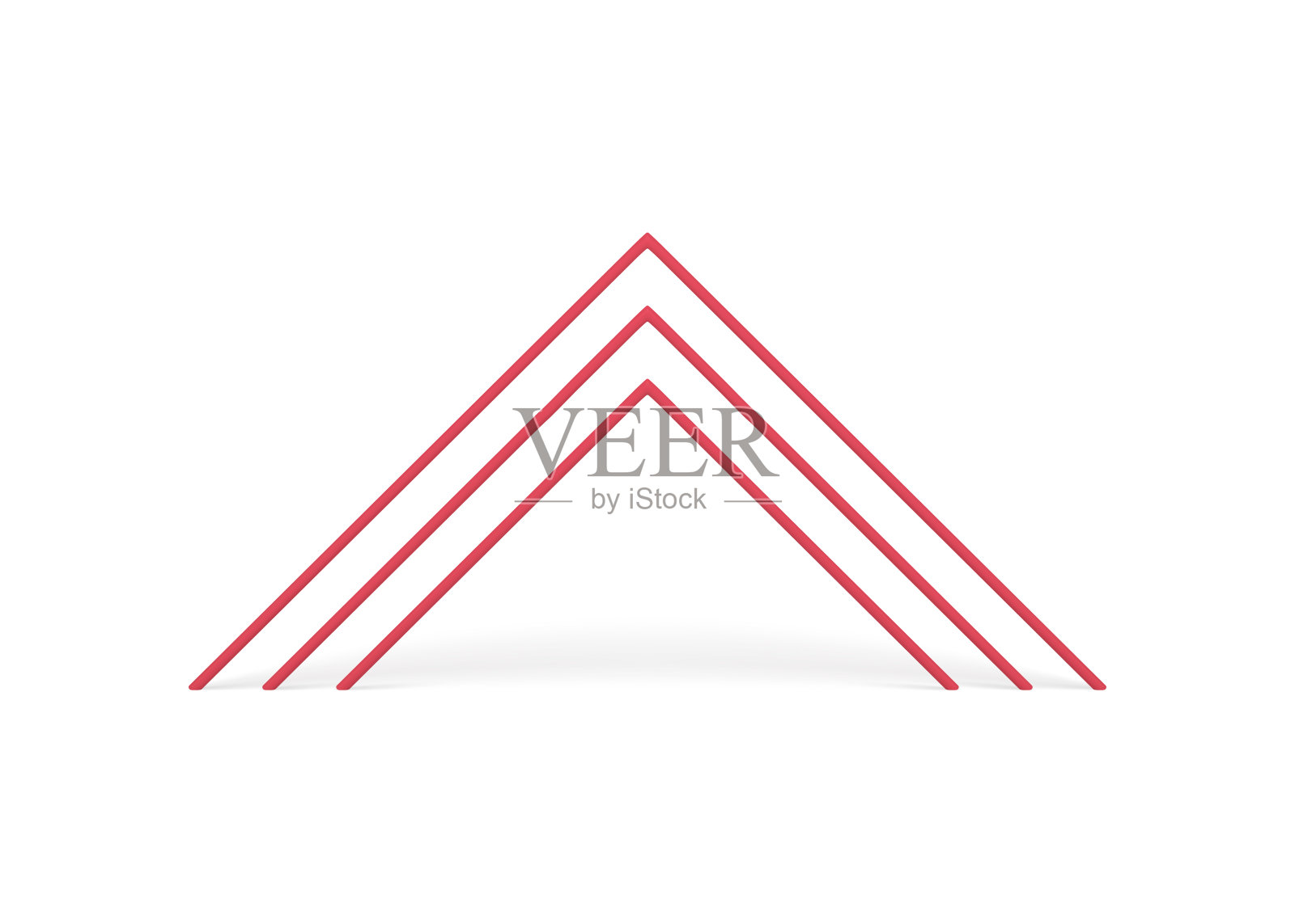 红三角牌坊多层角柱极简的呈现装饰基础向量插画图片素材