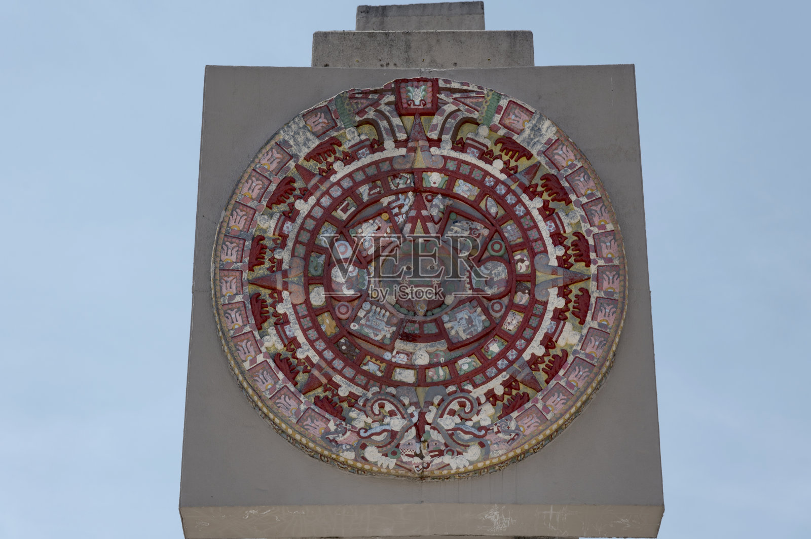 阿兹特克日历，古老的石头照片摄影图片