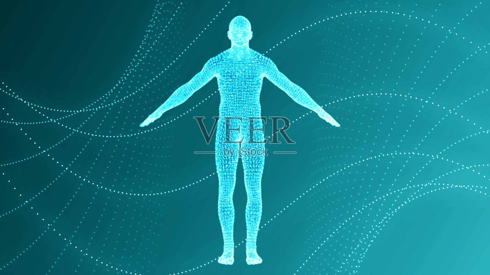 医疗技术理念。人体三维渲染照片摄影图片