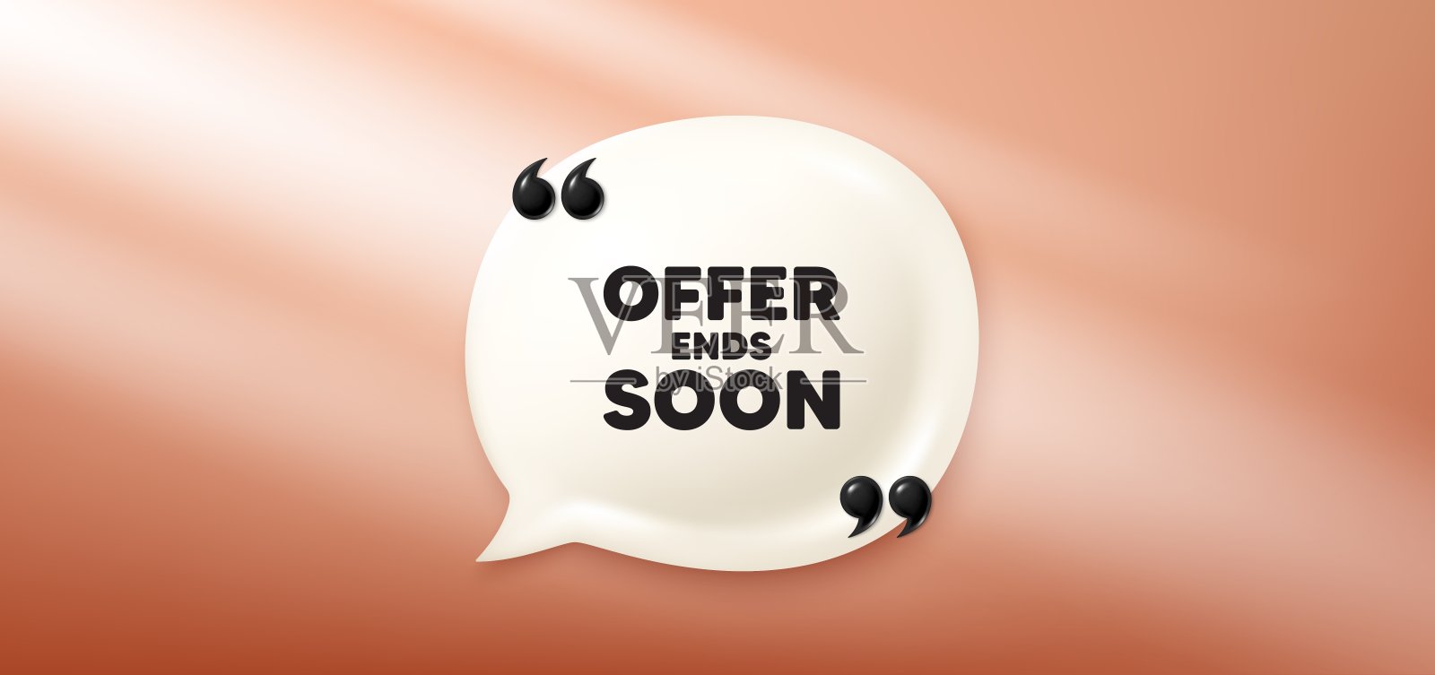 优惠即将结束。特价价格标志。聊天语音气泡3d横幅。向量插画图片素材