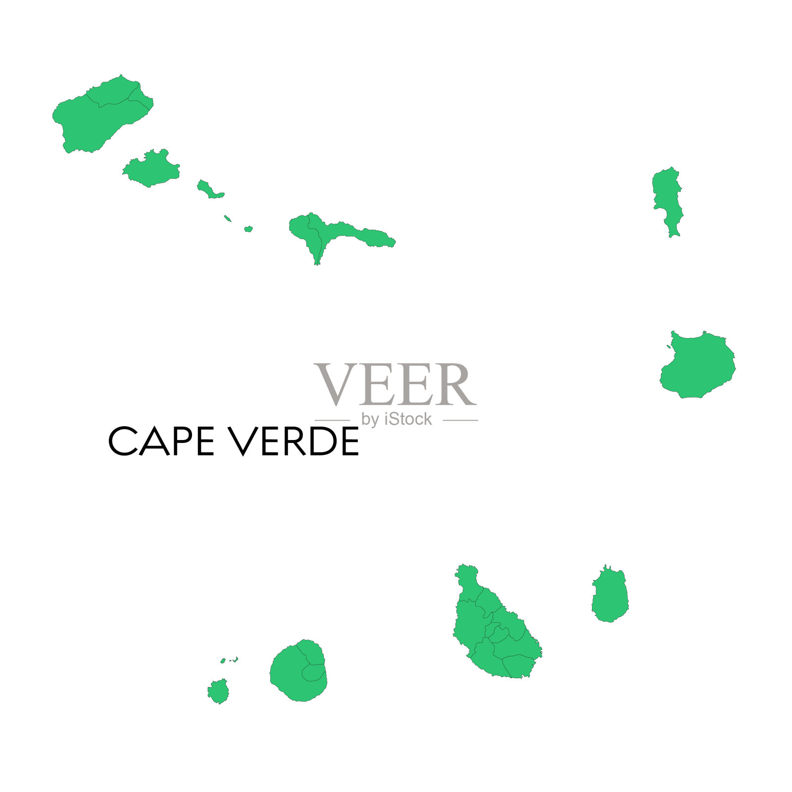 佛得角地图插画图片素材