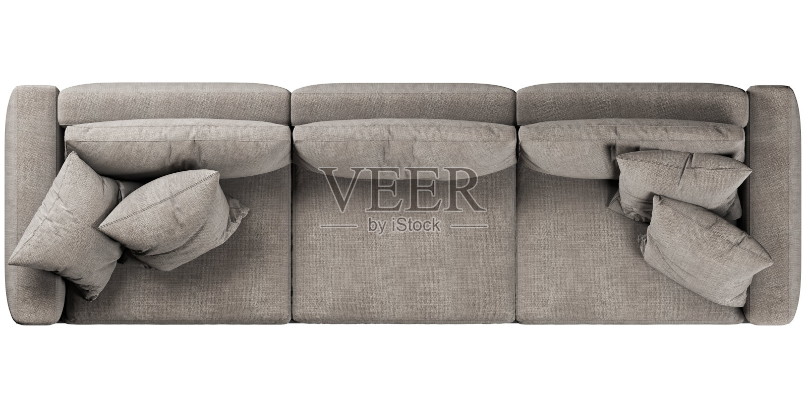 带靠垫的沙发俯视图照片摄影图片