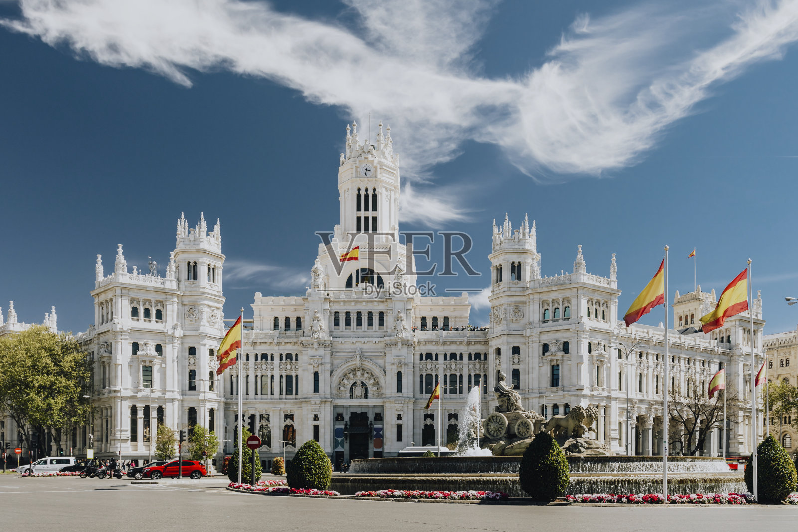 西班牙马德里的西贝利斯广场照片摄影图片