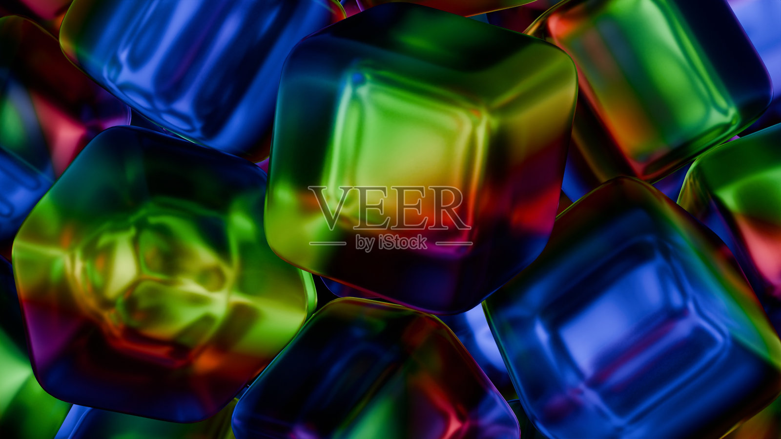 一个极简主义的彩虹，由薄薄的彩色果冻层构成照片摄影图片