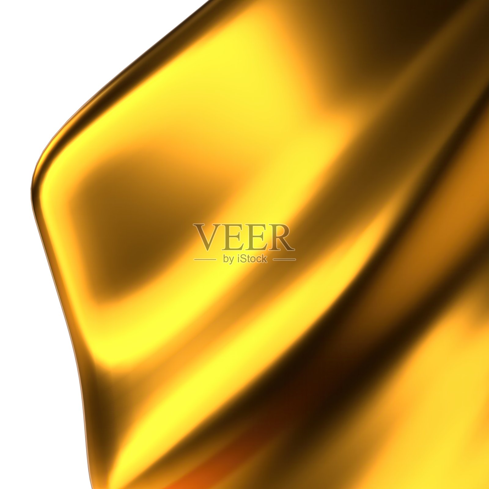 现代艺术由黄金制成的贝塞尔曲线孤立的金属有机板优雅的现代3D渲染抽象背景照片摄影图片