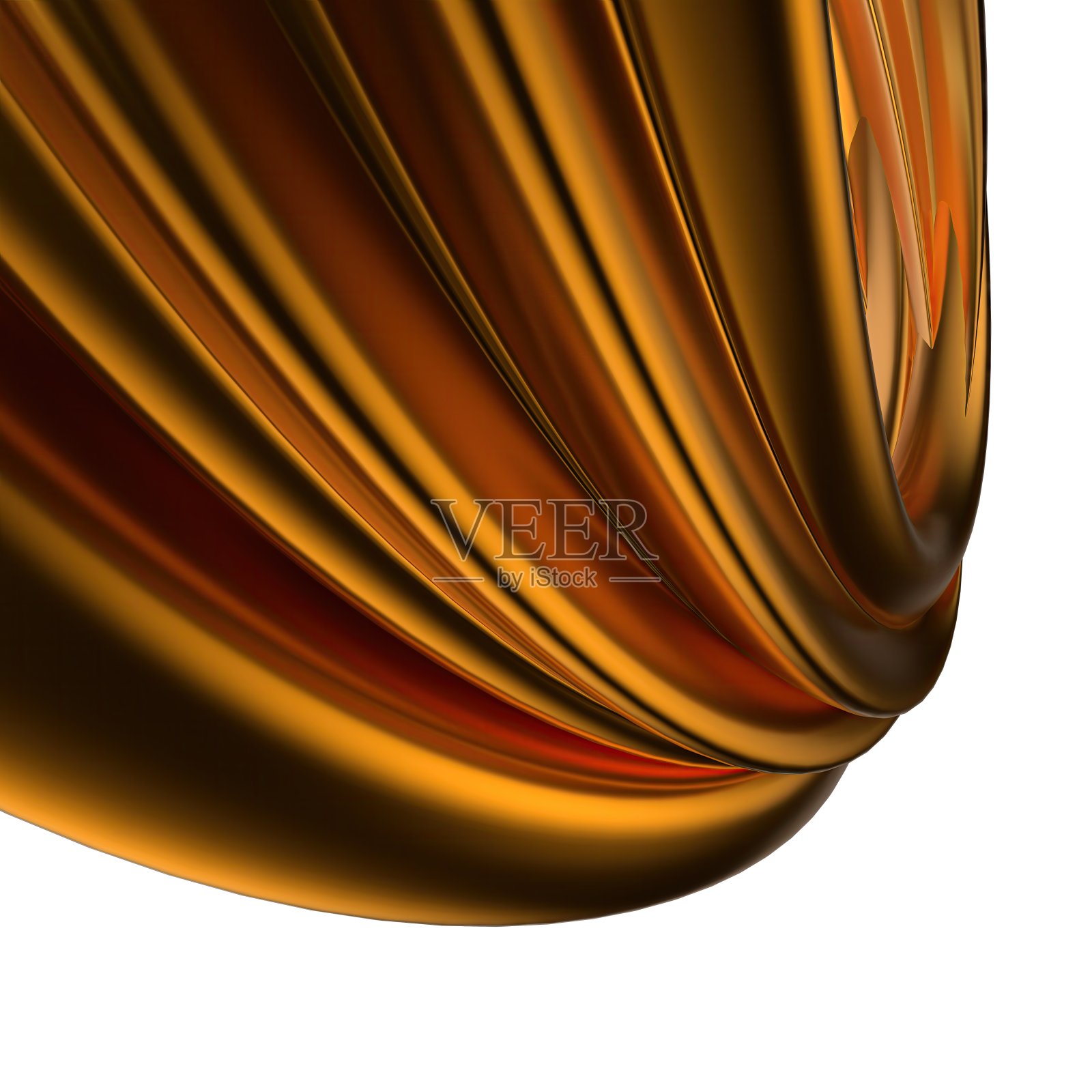 黄金豪华当代贝塞尔曲线隔离金属有机板优雅现代3D渲染抽象背景照片摄影图片