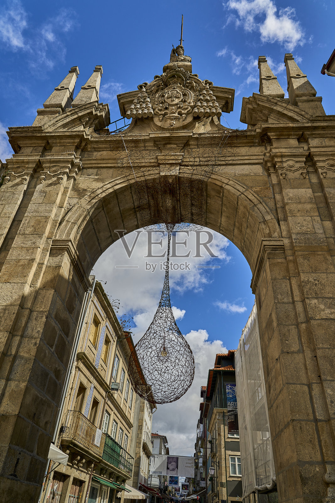 葡萄牙布拉加市中心的建筑物和建筑。照片摄影图片