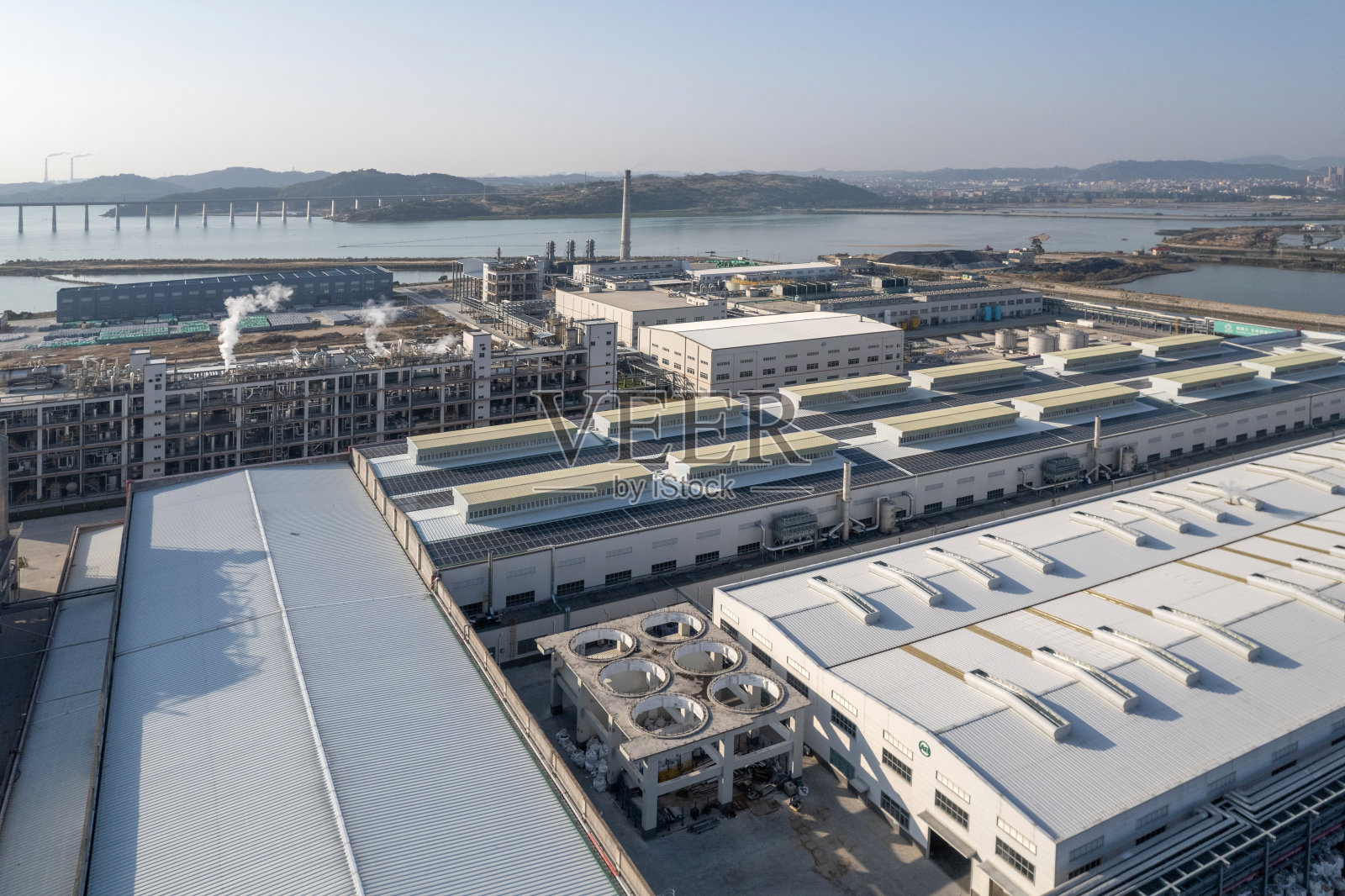 工业区化工厂鸟瞰图照片摄影图片