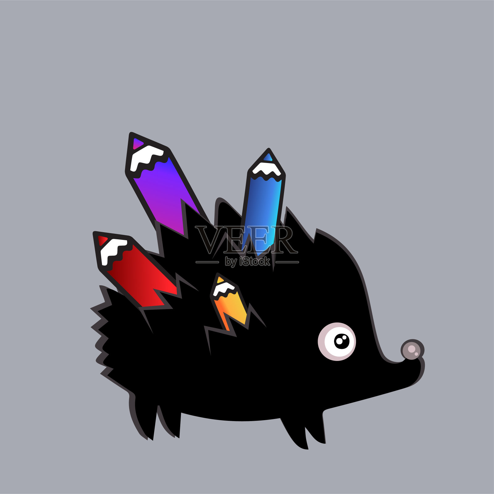 刺猬logo，创意设计工作室logo，灵动，插画图片素材