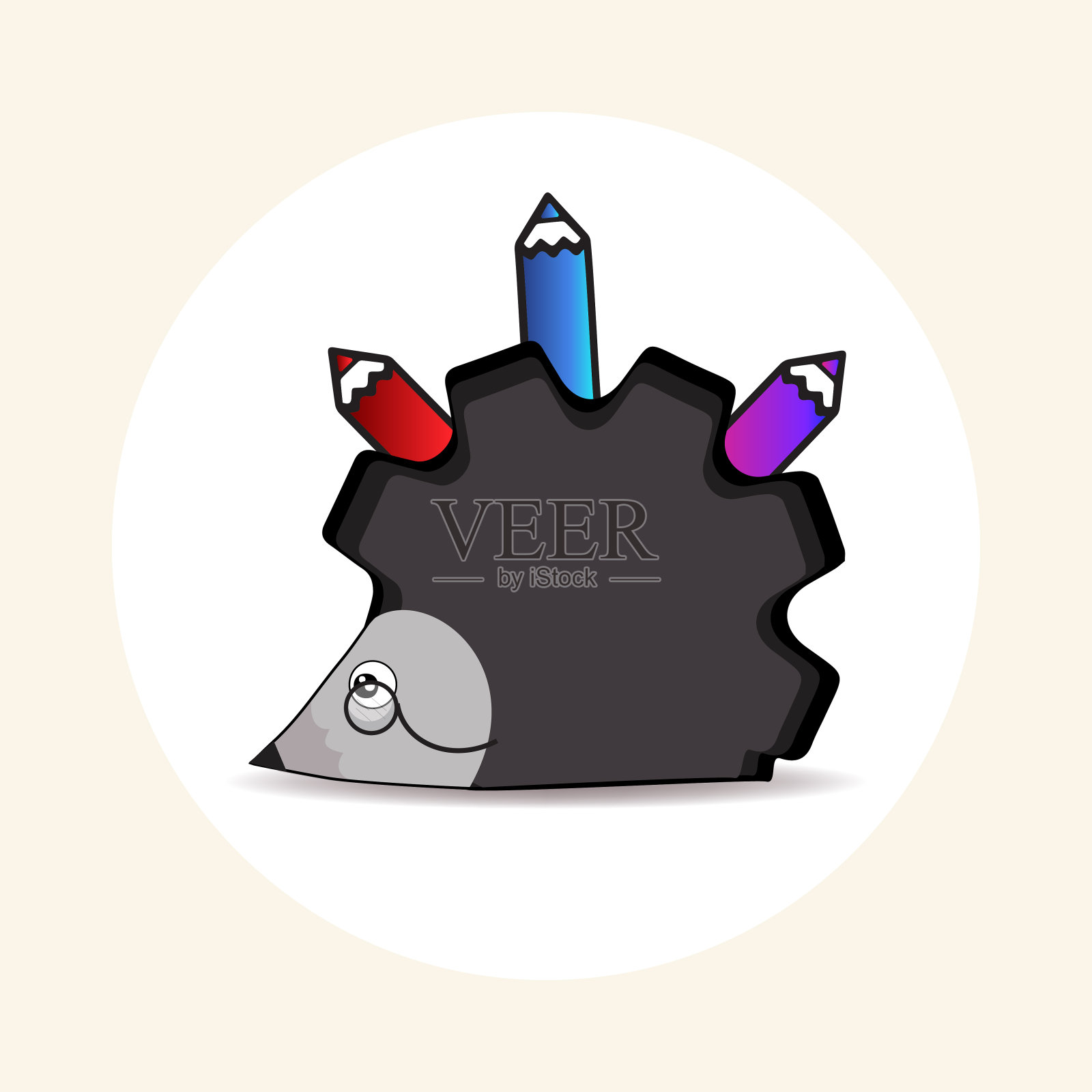 刺猬logo，创意设计工作室logo，灵动，插画图片素材