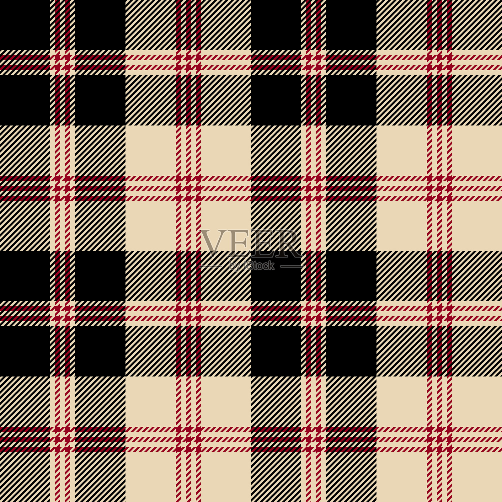 格纹格子无缝重复图案。这是一个复古的格子格矢量插图。插画图片素材