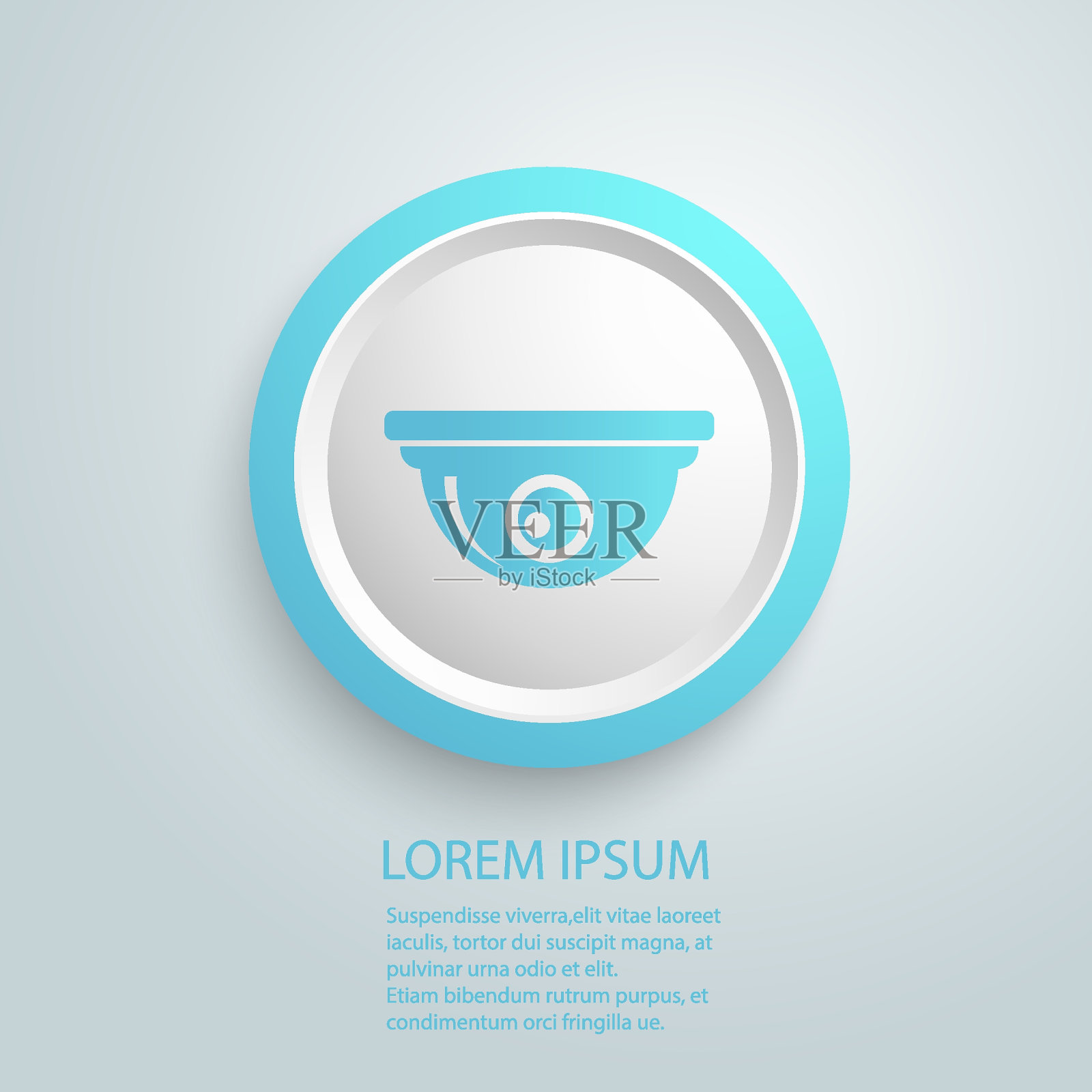 闭路电视摄像机图标在现代平面风格矢量标志插画图片素材