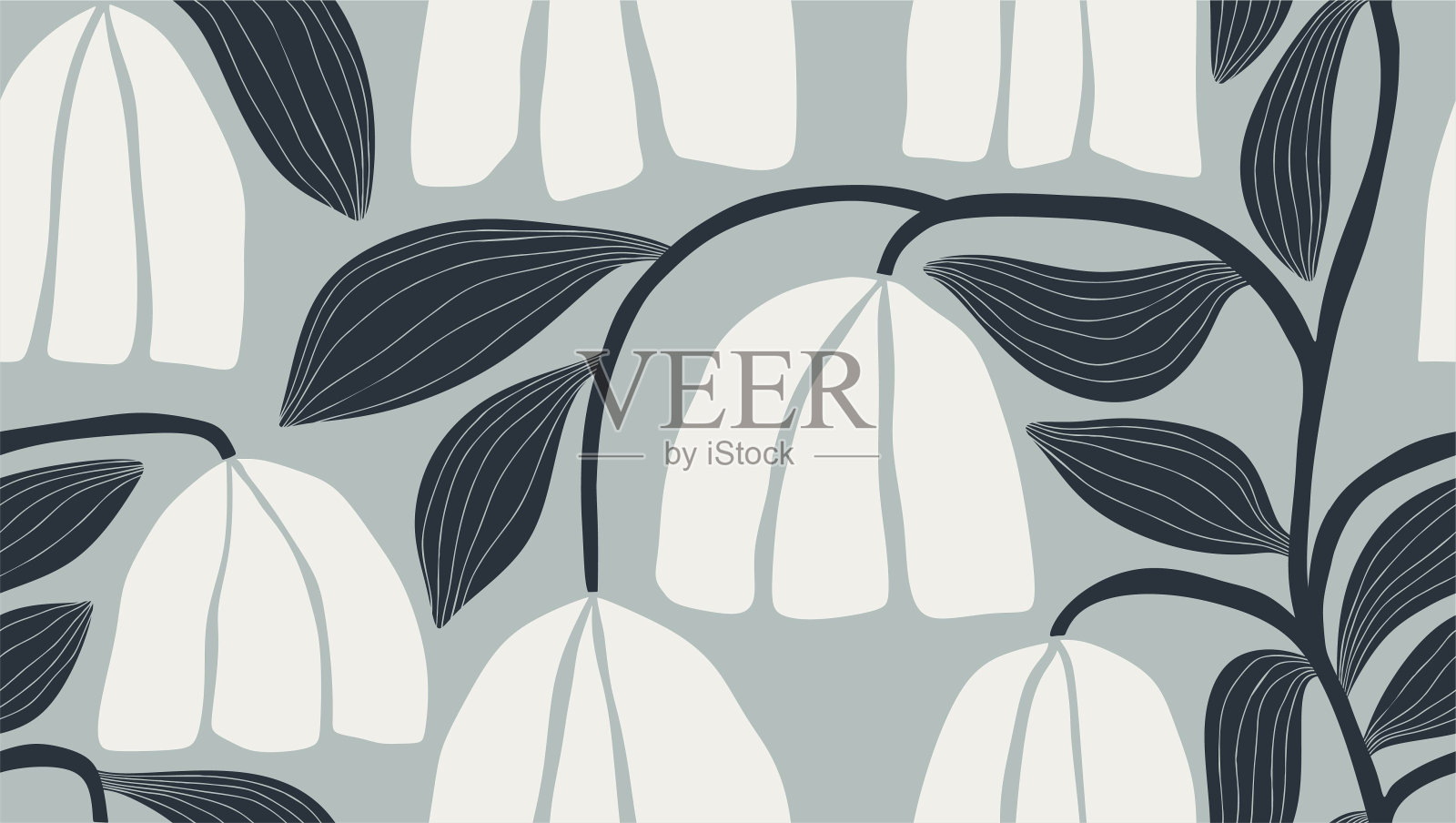 抽象花卉无缝图案。插画图片素材