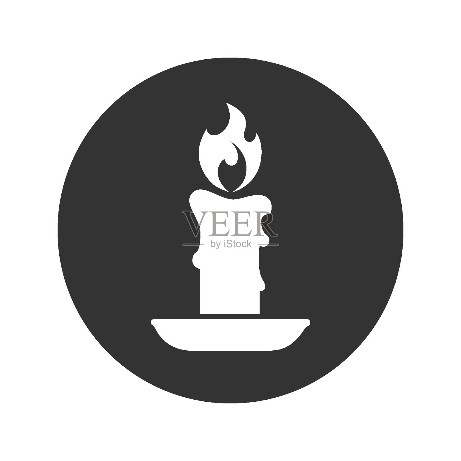 蜡烛扁平风格图标。矢量信号插画图片素材