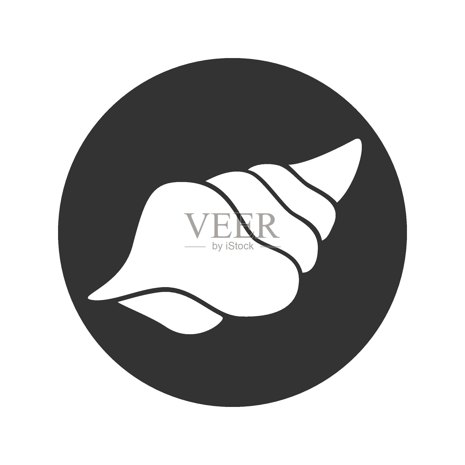 海螺壳图标。海和海洋的象征。孤立向量符号。插画图片素材