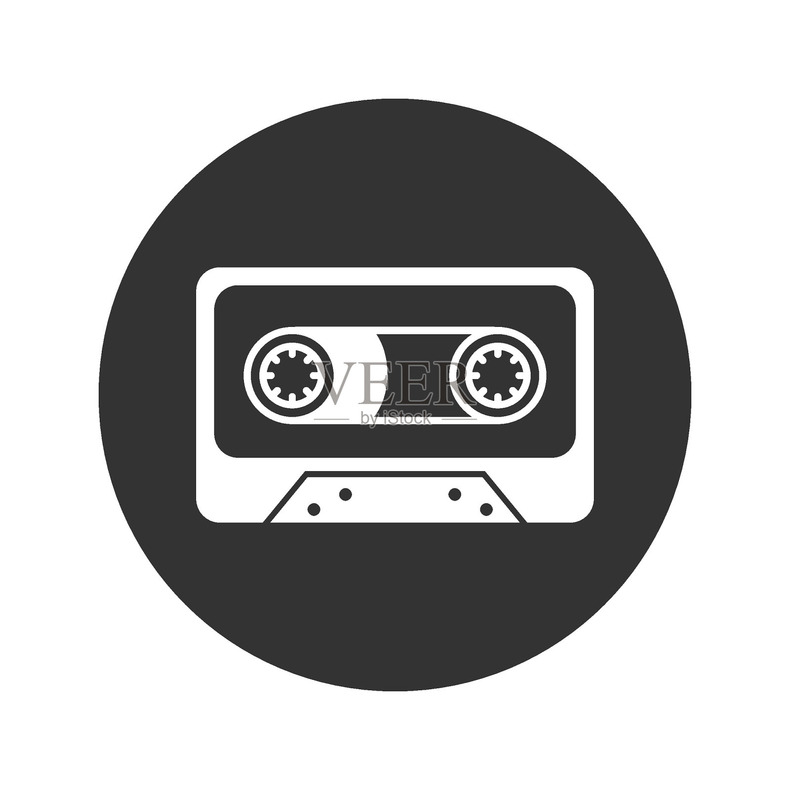 盒式磁带图标。矢量插图平面符号插画图片素材