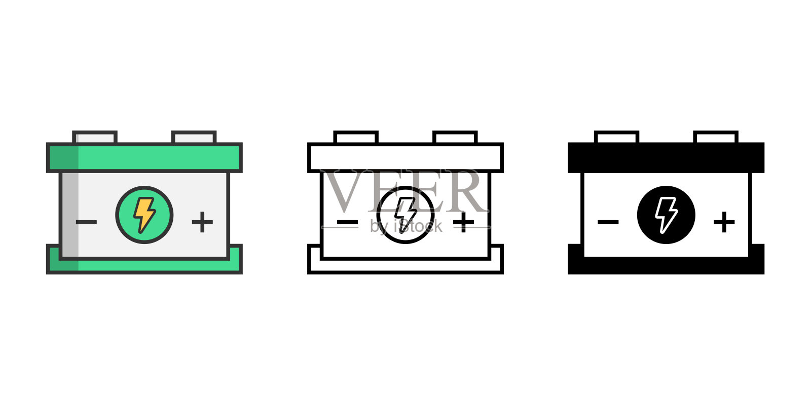 汽车电池图标集插画图片素材