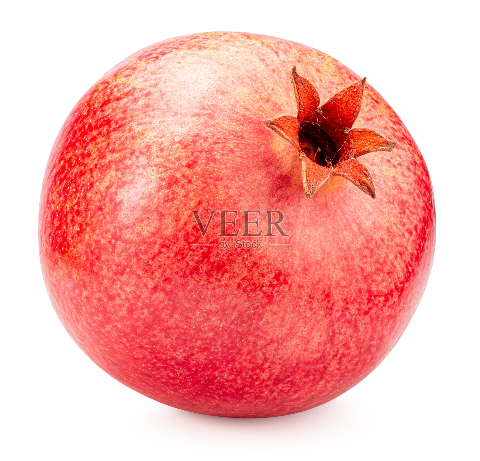 石榴被隔离在白色的背景上。剪切路径照片摄影图片