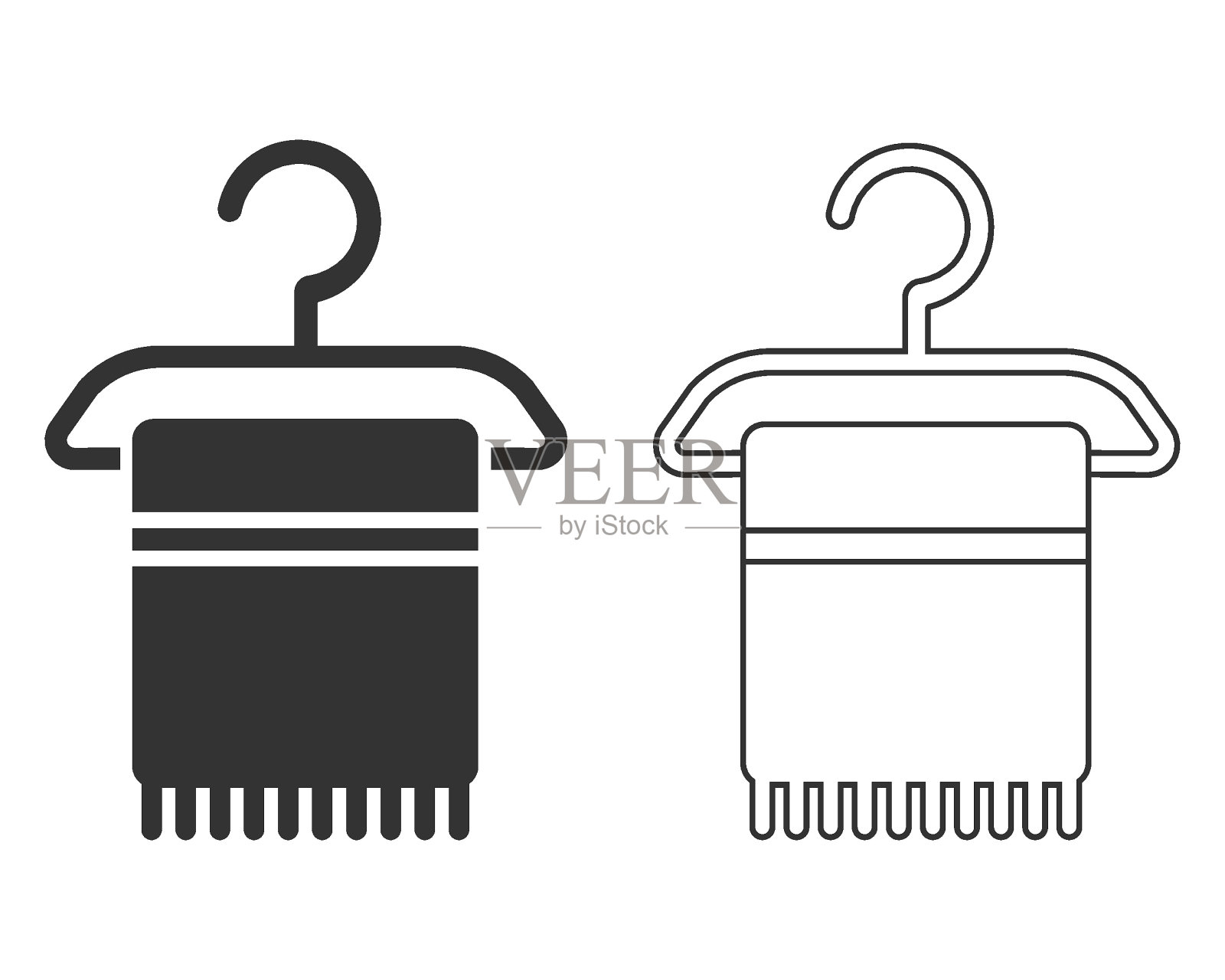 布毛巾线图标。薄布毛巾图标从时尚和东西收集。在白色背景上隔离的轮廓矢量。可编辑的布巾符号可用于网页和移动插画图片素材
