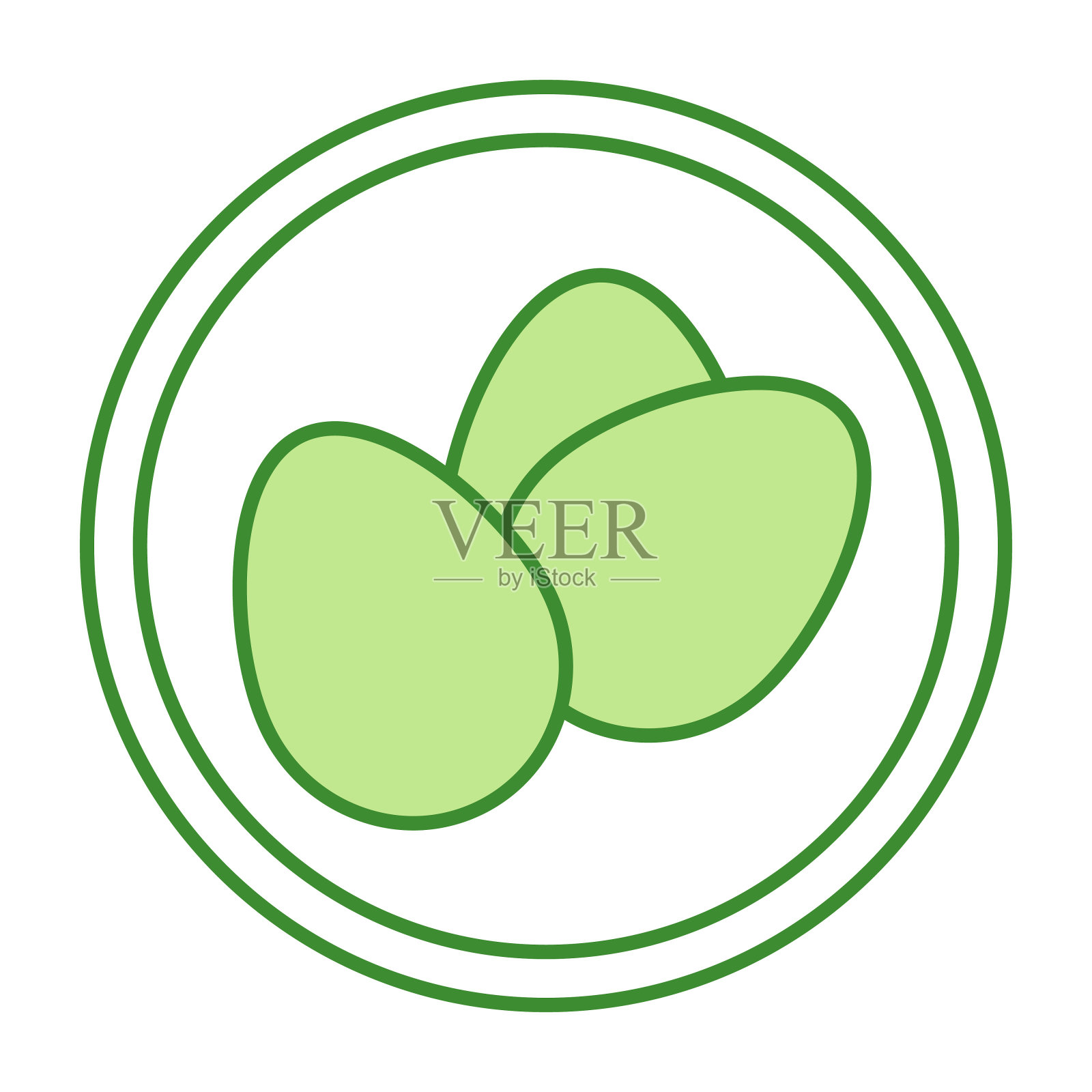 绿色图标包含鸡蛋。矢量图标。食品包装标签。健康饮食插画图片素材