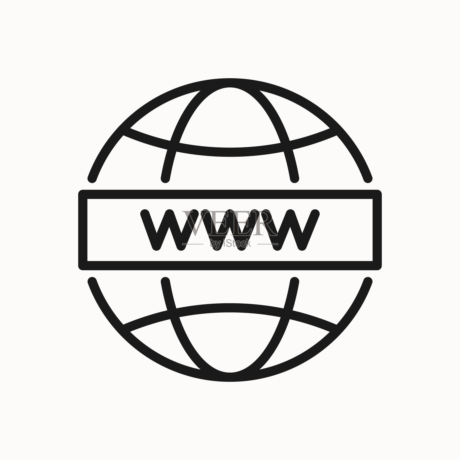 行星www线图标。世界，球体，地球仪，网站和土的标志，符号。插画图片素材