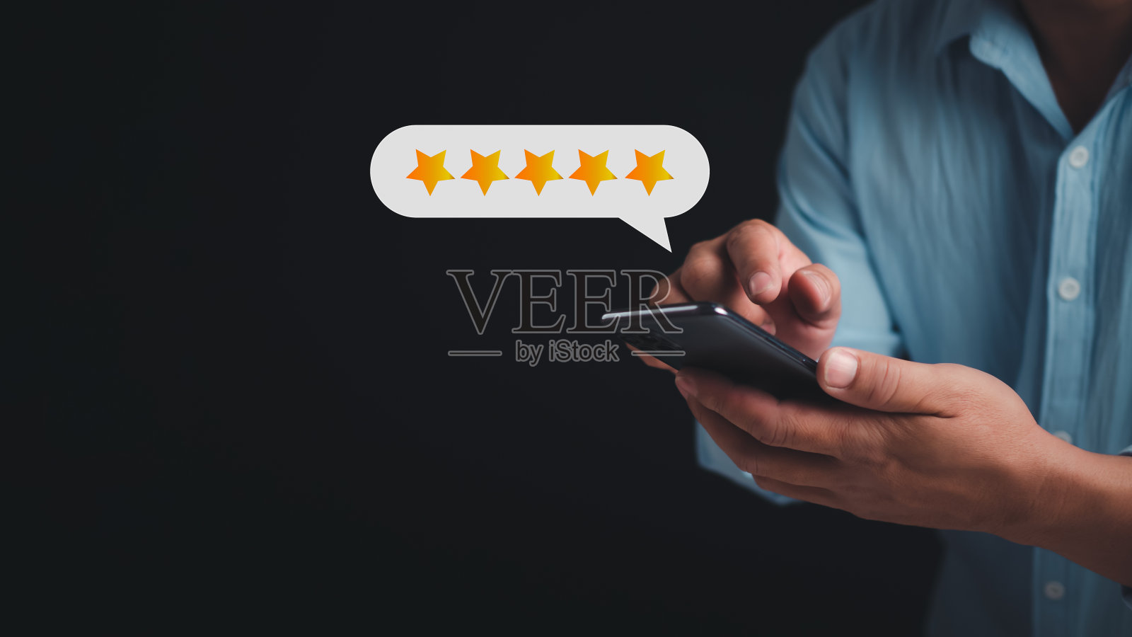 顾客满意度调查概念，服务体验评分在线应用，顾客评价产品服务质量，满意度反馈评论，非常好的质量最多。照片摄影图片